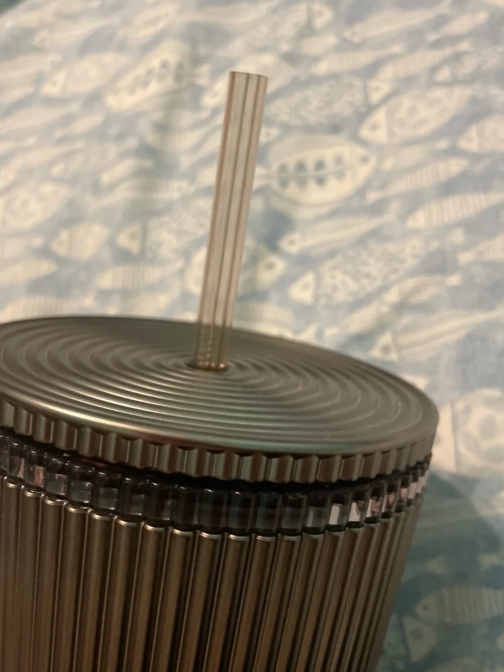Starbucks Metallic Ribbed Reusable Tumbler - Gray